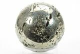 Polished Pyrite Sphere - Peru #228373-1